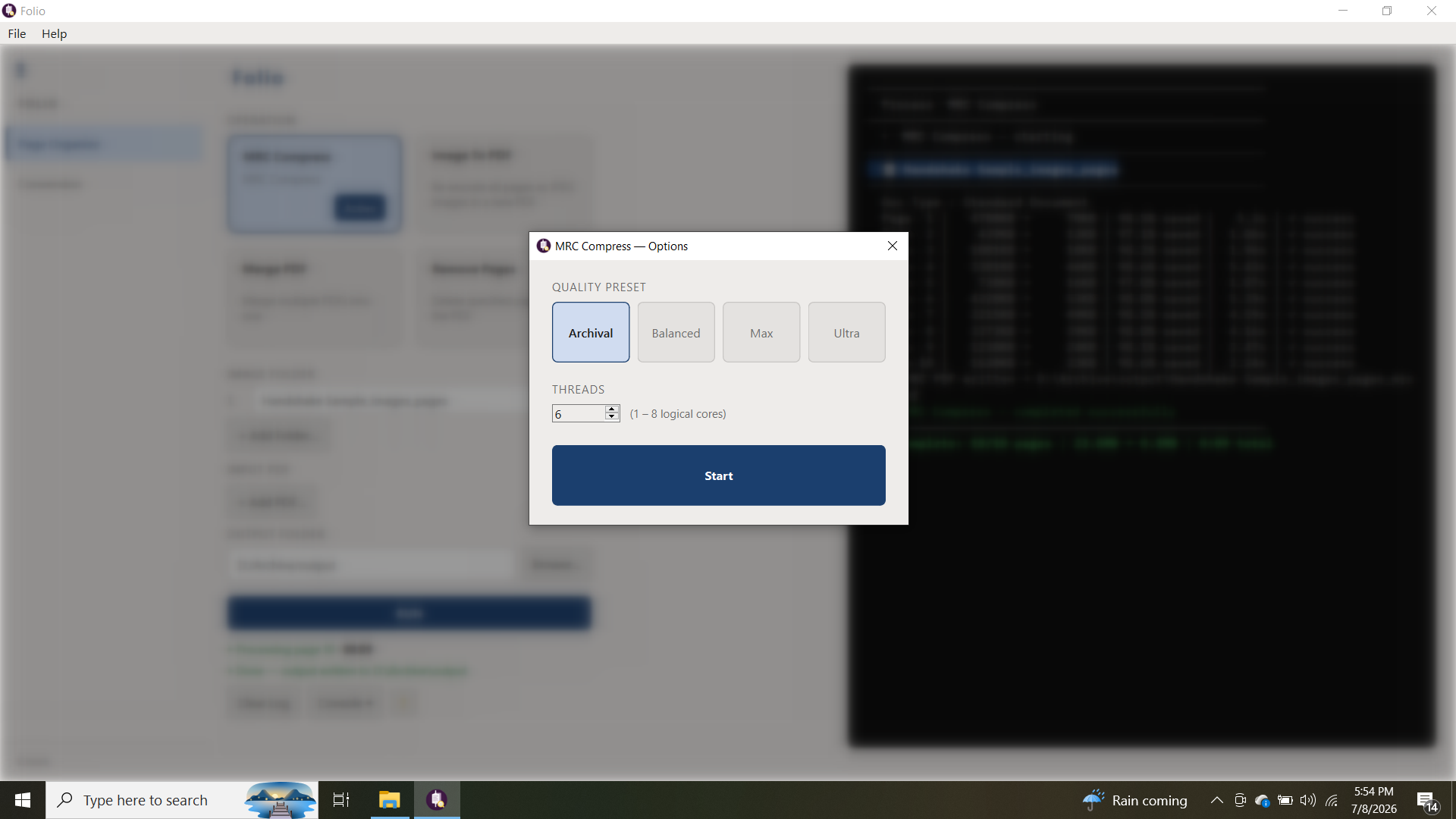 Compress Preset Panel